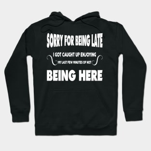 Sorry for being late I got caught up enjoying my last few minutes of not being here Hoodie